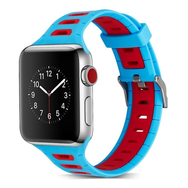 Apple Watch 38mm silikone urrem -Blå/rød Multicolor