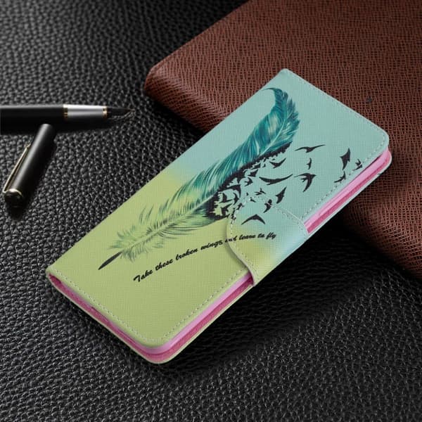 Wonderland Huawei P40 Pro etui - Fjermønster Multicolor