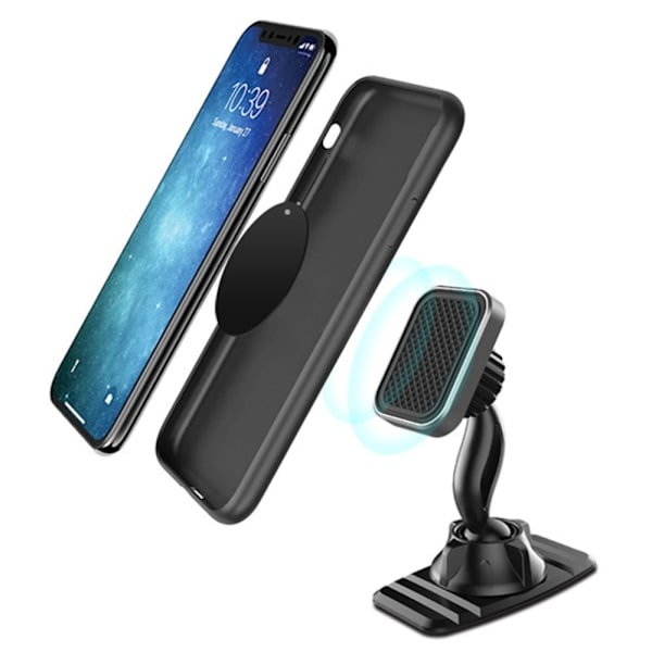 Universell magnetisk roterbar biltelefonhållare - Grå Silvergrå
