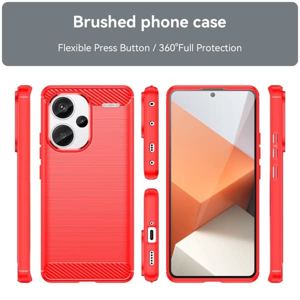 Carbon Flex Xiaomi Redmi Note 13 Pro Plus cover - Rød Red