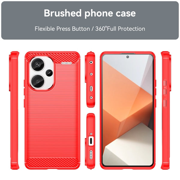 Carbon Flex Xiaomi Redmi Note 13 Pro Plus skal - Röd Röd