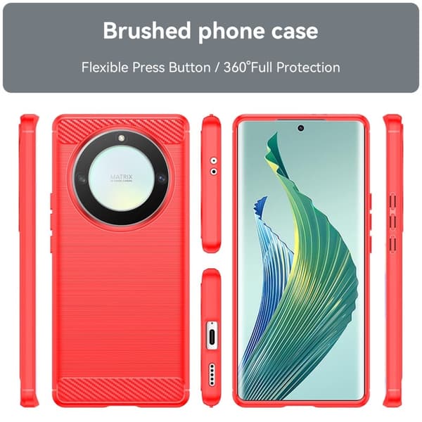 Carbon Flex Etui Honor Magic5 Lite / X9a / X40 - Rød Red