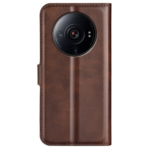 Hållbart konstläder Xiaomi 12S Ultra fodral med plånbok - Brun Brun