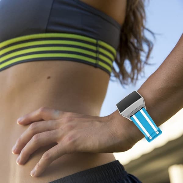 Fitbit Ionic Klokkereim laget av silikon - Lys blå og hvit Multicolor