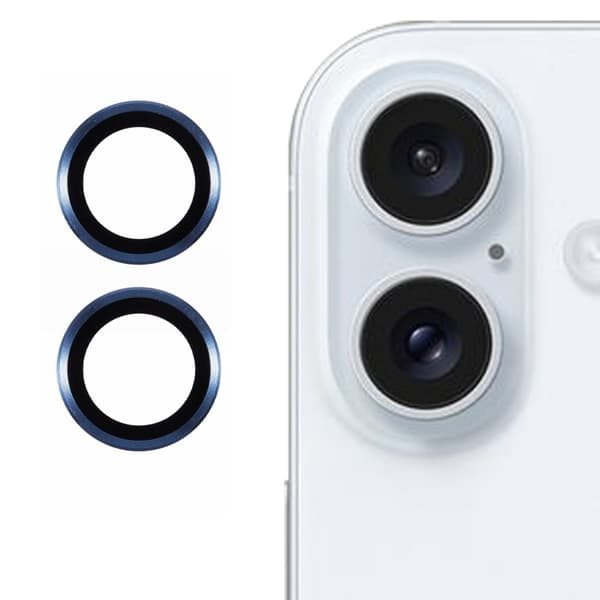 2-pack / Set iPhone 16 / 16 Plus Camera Lens Protector Ridsefast Corning Gorilla Glass Lens Film - Blå Blue