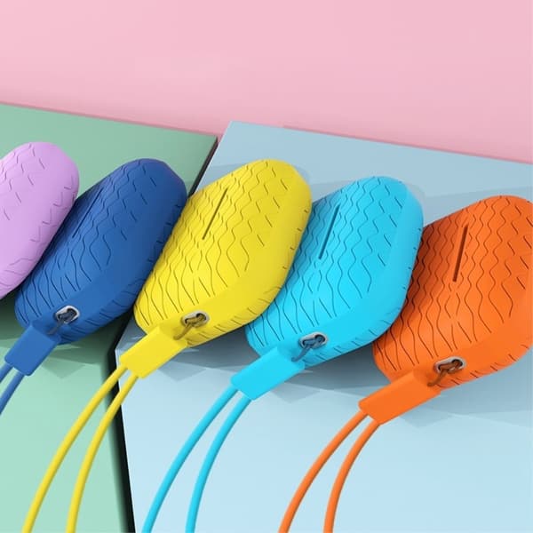 AirPods Pro 2 silikonetui med bølgetextur og stropp - Midnattsblå Blue
