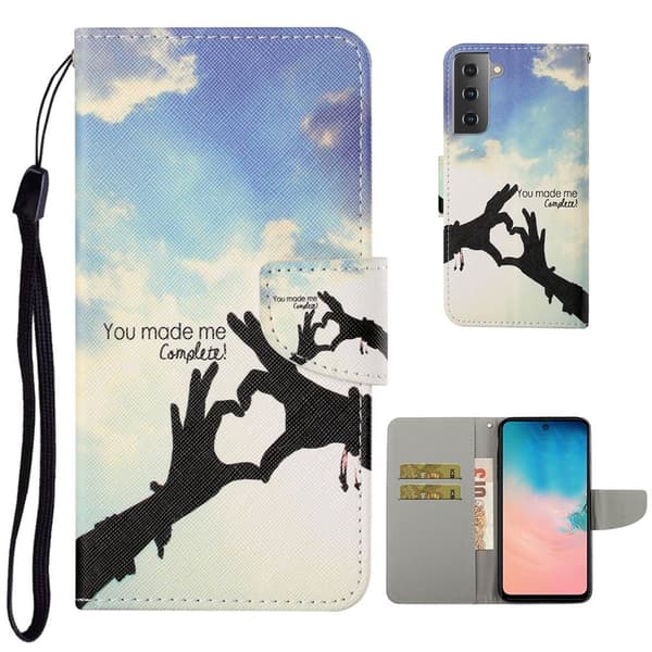 Wonderland Samsung Galaxy S21 Flip etui - Heart Shape Multicolor