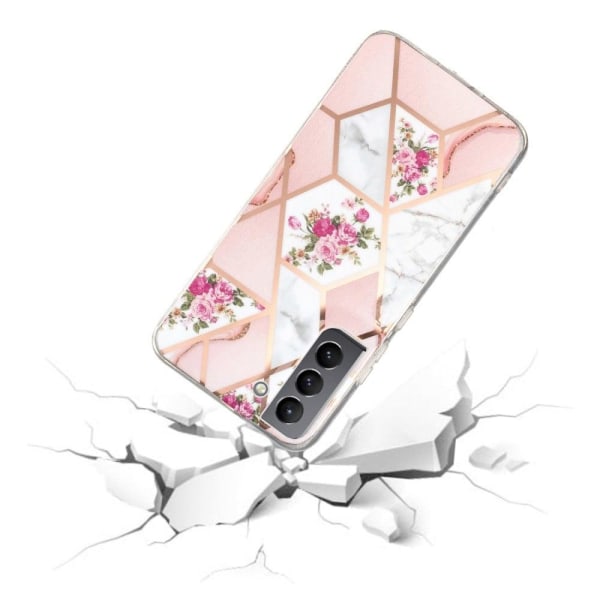 Marble Samsung Galaxy S22 Etui - Lyserød / White Rose Pink