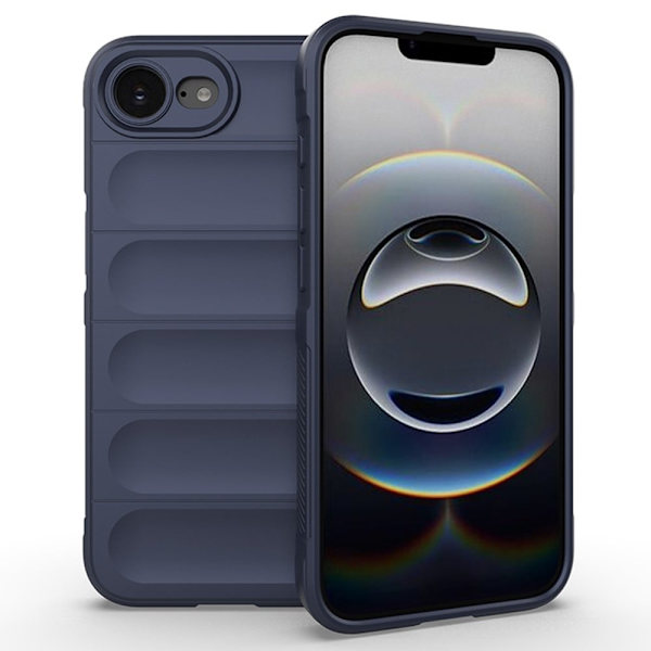 iPhone 16e-etui Anti-Drop Soft Flexible Rugged Phone Back Deksel - Mørkeblå Blue