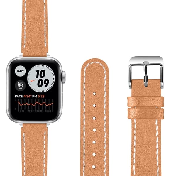 Apple Watch (41 mm) elegant klokkerem i ekte skinn - Kaffe Brown