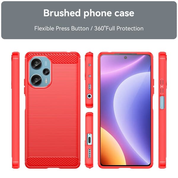Carbon Flex Etui Xiaomi Poco F5 / Redmi Note 12 Turbo - Rød Red