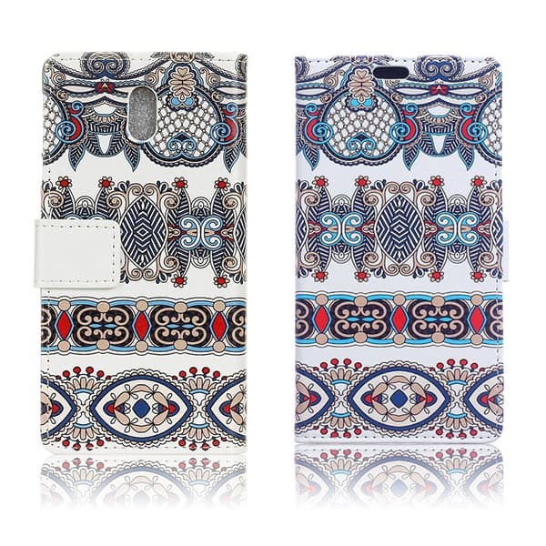 Samsung Galaxy J7 (2017) Smagsfuldt læder etui - Arabiske blomster Multicolor