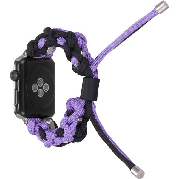 Apple Watch (45 mm) unik nylon-urrem - Sort / Lilla Multicolor