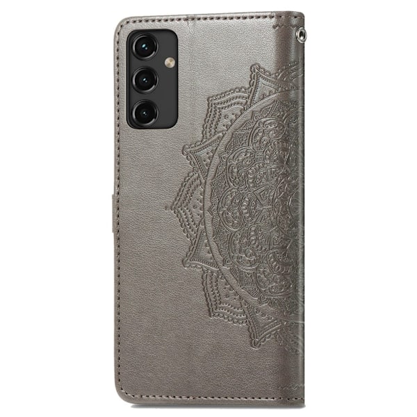 Mandala Samsung Galaxy A14 Flip Fodral - Grå Silvergrå