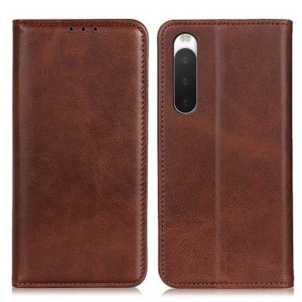 Äkta läder Sony Xperia 10 IV fodral - Brun Brun