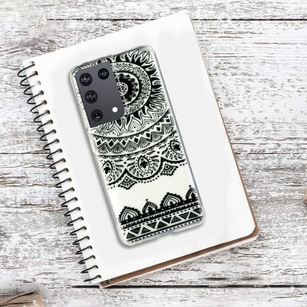 Deco Samsung Galaxy S21 Ultra Etui - sort mandala blomst Black