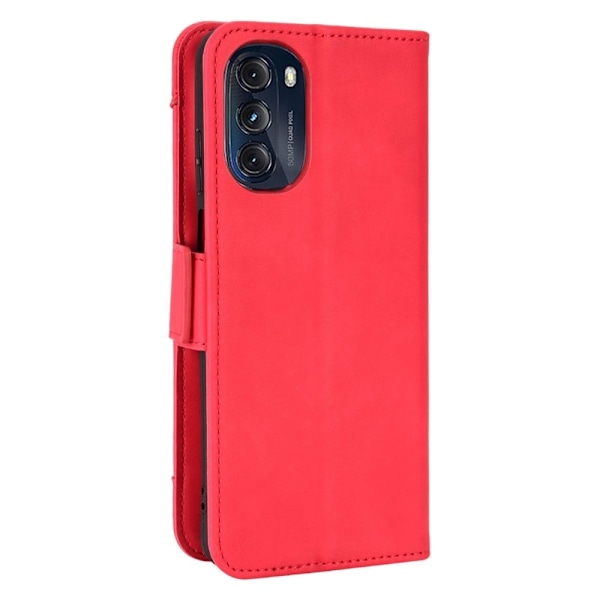 Motorola Moto G (2022) moderni nahkainen lompakkokotelo - Punainen Red
