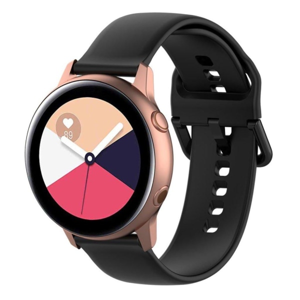 Samsung Galaxy Watch Active -kellon kestävä silikoninen ranneke - Musta Black