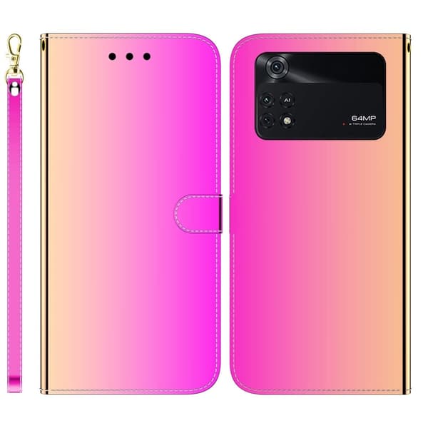 Mirror Xiaomi Poco M4 Pro 5G flip-etui - Rose Pink