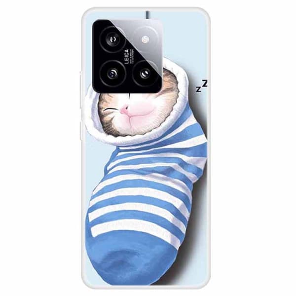 Imagine Xiaomi 14 cover - Sokker Og Kat Blue
