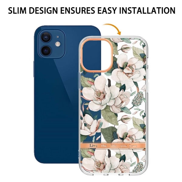 Supertunt och tåligt mjukfodral för iPhone 12 / 12 Pro - Grön Gardenia Grön
