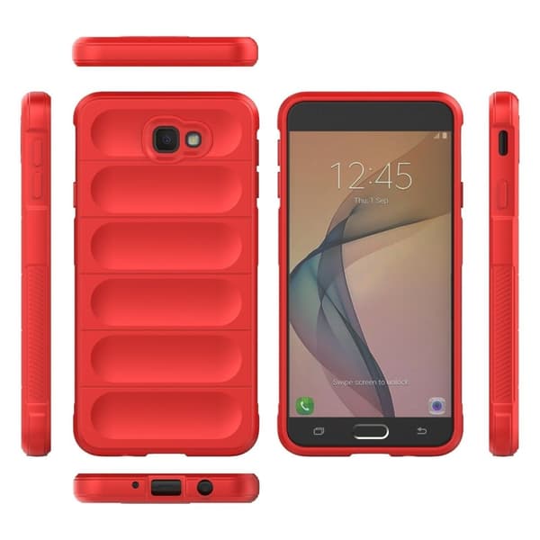 Mjukt greppformat Samsung Galaxy J7 Prime / Samsung Galaxy On7 skal - Röd Röd