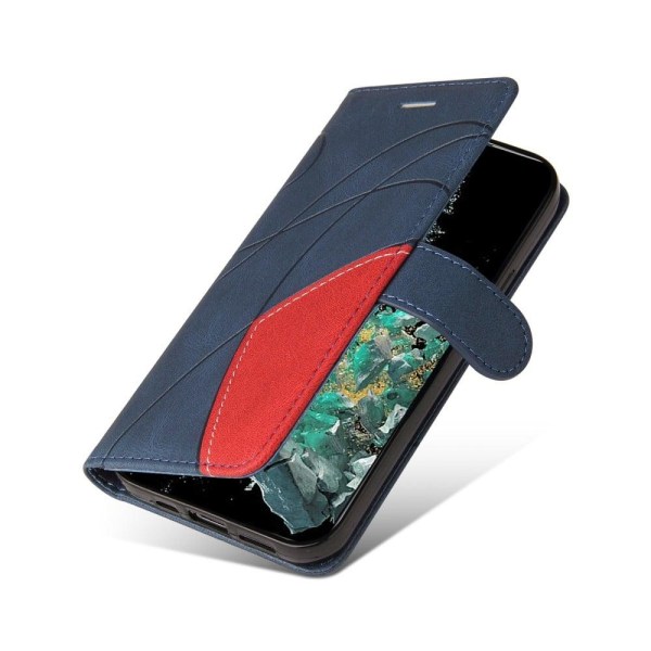 Texturerat läder OnePlus Ace Pro / OnePlus 10T fodral med handle Blå