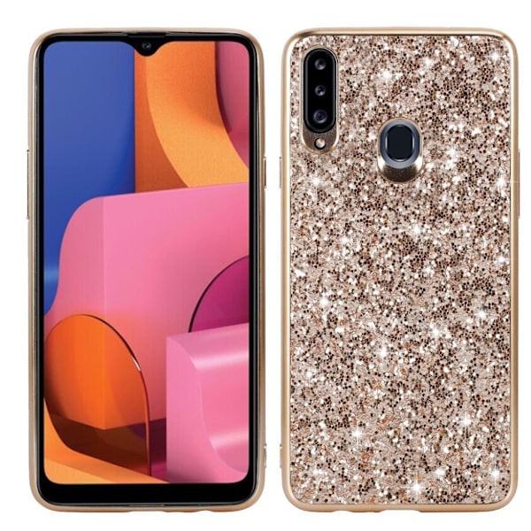 Glitter Samsung Galaxy A20s cover – Guld Gold