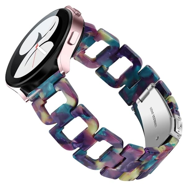 Urrem af harpiks i rustfrit stål til Samsung Galaxy Watch 4 - Lilla / Grøn Green