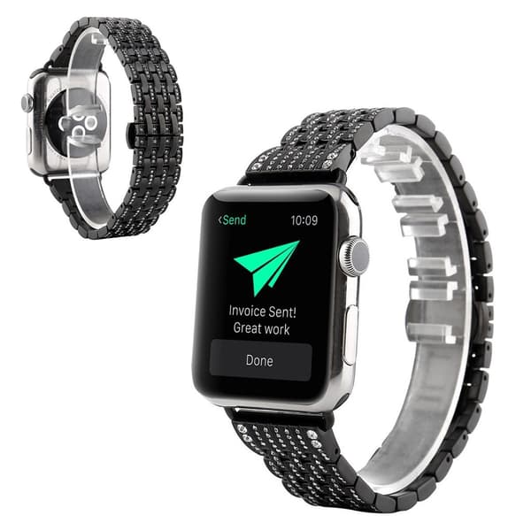 Apple Watch Series 5 44mm udsøgt rhombus urrem - Sort Black