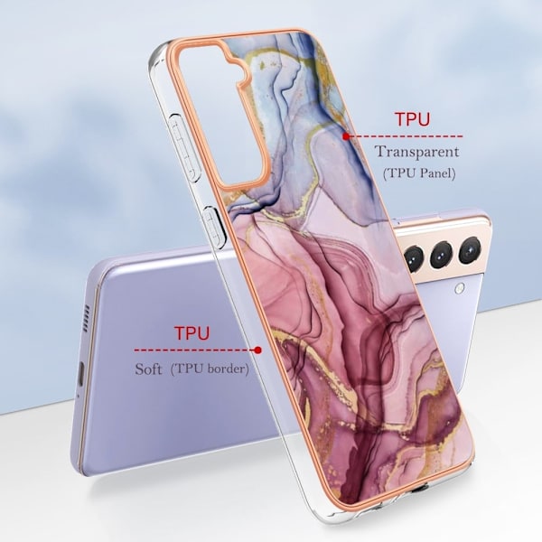 Marmormotiv Samsung Galaxy S21 Plus 5G skal - Roséguld Rosa