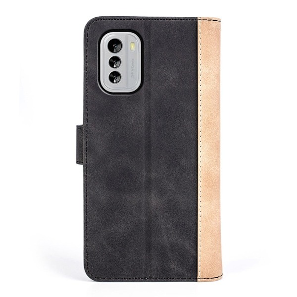 To-farvet Nokia G60 læderetui - Sort Black