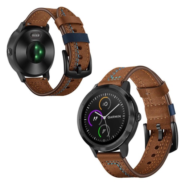 Garmin Vivoactive3 / Vivomove HR ompelemalla aito nahkainen kellonauha - Ruskea Brown