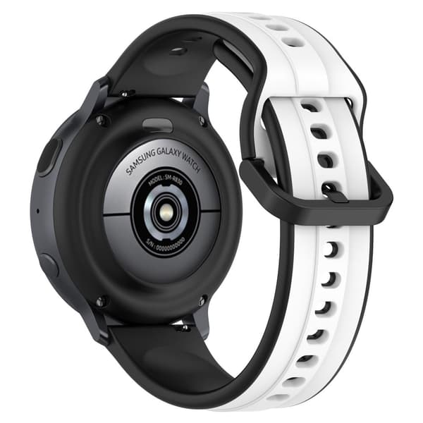 20mm Universal kaksivärinen silikonihihna - Valkoinen / Musta White