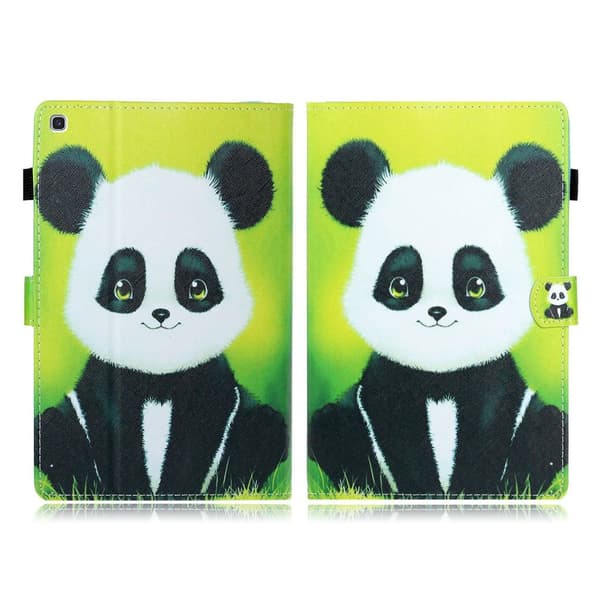 Samsung Galaxy Tab A7 10.4 (2020) cool mønster læder flip etui - Panda Black