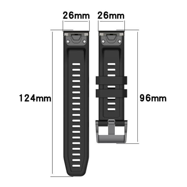 26 mm klockarmband i silikon för Garmin-klocka - Midnattsblå Blå