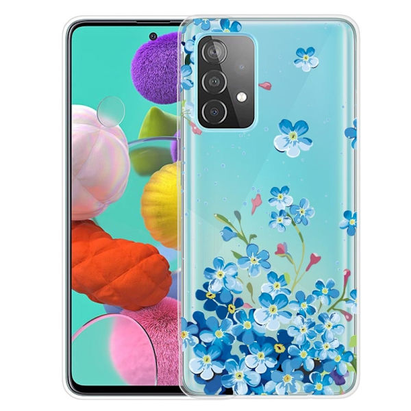 Deco Samsung Galaxy A73 Etui - Blåe Blomster Blue