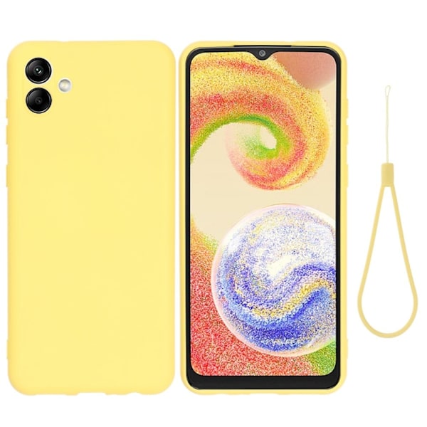 Matt Samsung Galaxy A04e skal av flytande silikon - Gul Gul