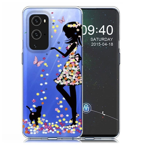 Deco OnePlus 9 Pro etui - pige og kat Multicolor