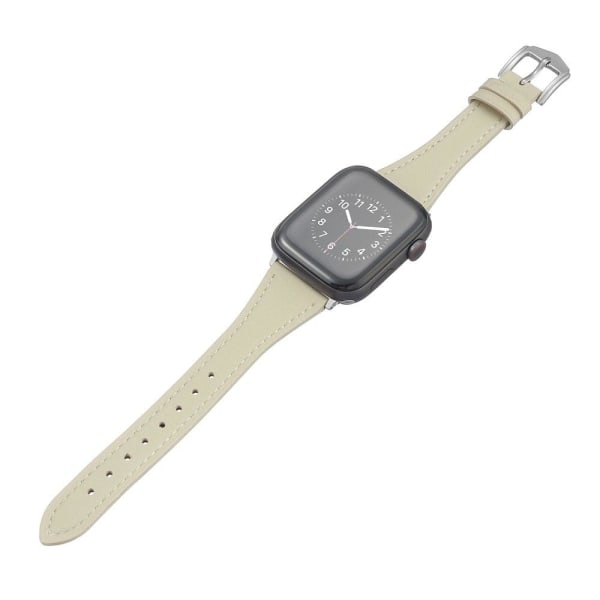 Apple Watch Series 8 (45mm) / Watch Ultra klockarmband i äkta läder - Beige Beige