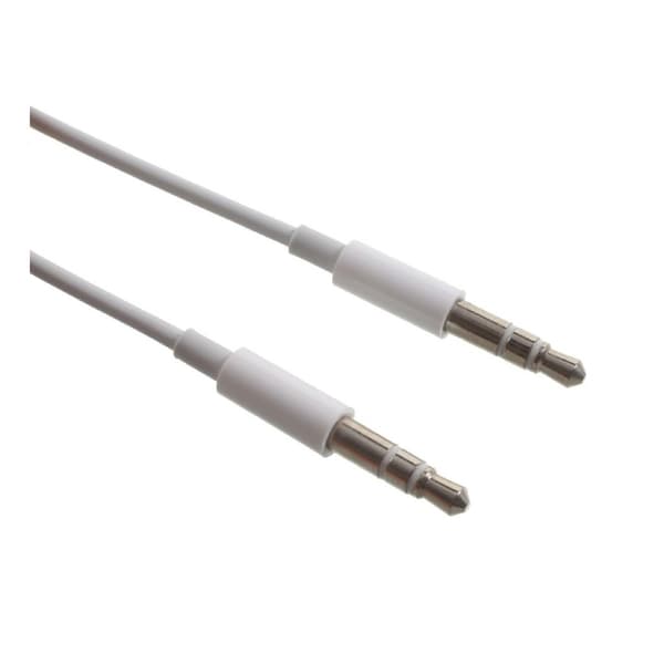 Ljudkabel 3.5mm hankontakt till hankontakt 1M Vit