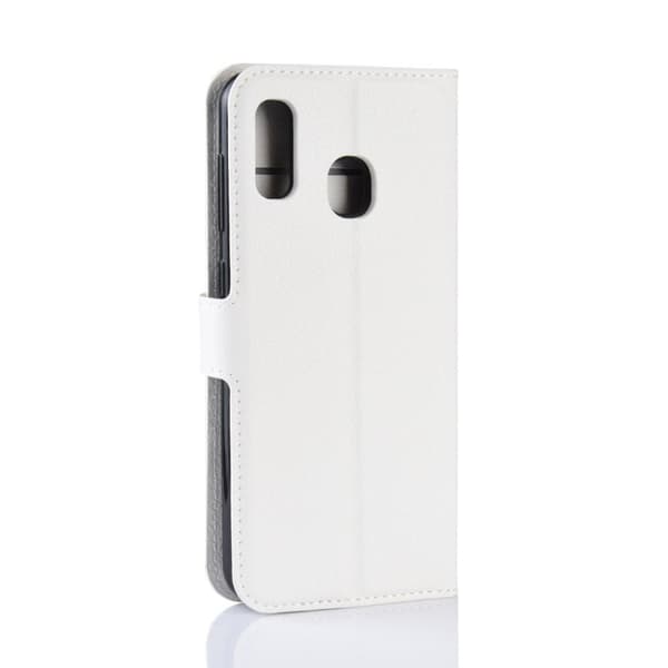 Samsung Galaxy A40 Litchi Læretui - Hvit White