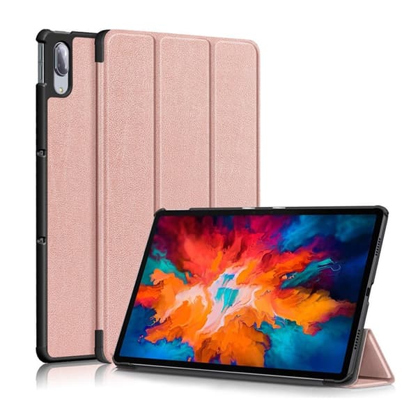 Lenovo Tab P11 Pro tri-fold læderetui - Rødguld Pink