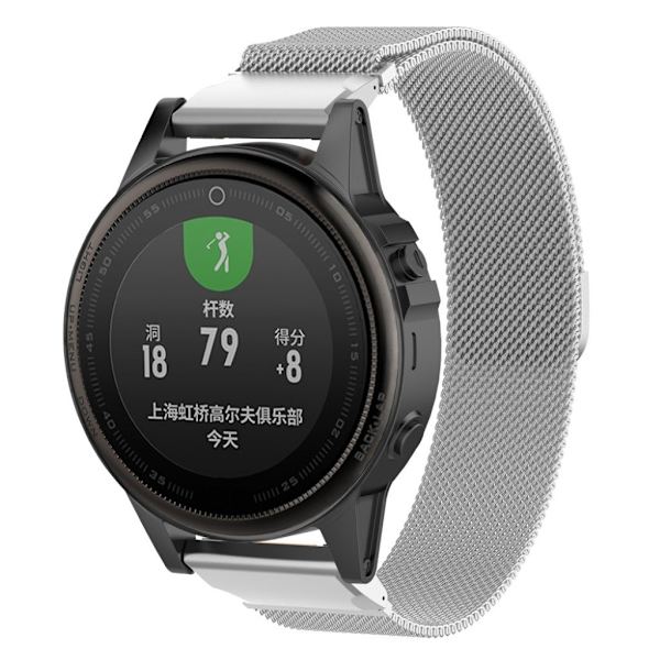 Garmin Fenix 5S milanese klockarmband - Silver Silvergrå