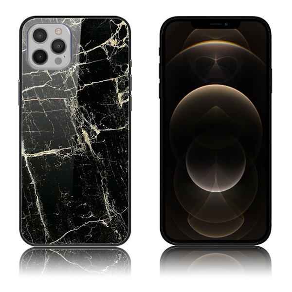 Fantasy iPhone 12 Pro Max cover - Sort Marmor Korn Black