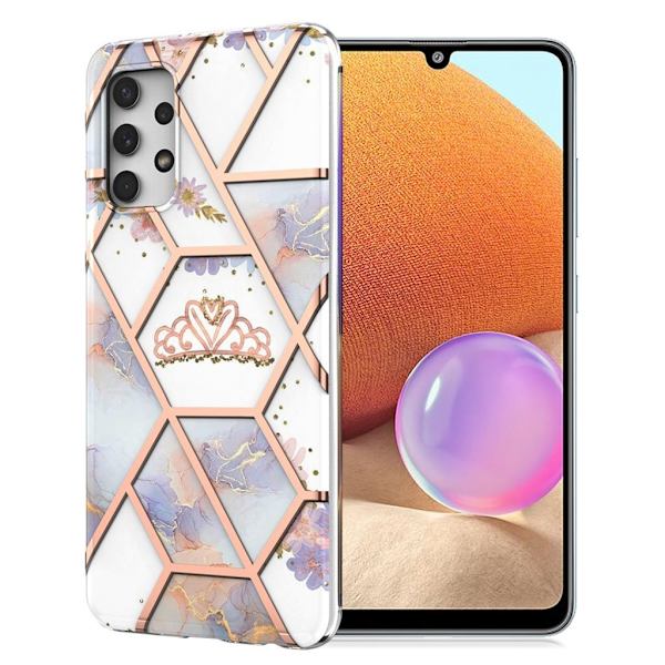 Marble Samsung Galaxy A32 Suojakotelo - Marble / Kruunu Multicolor