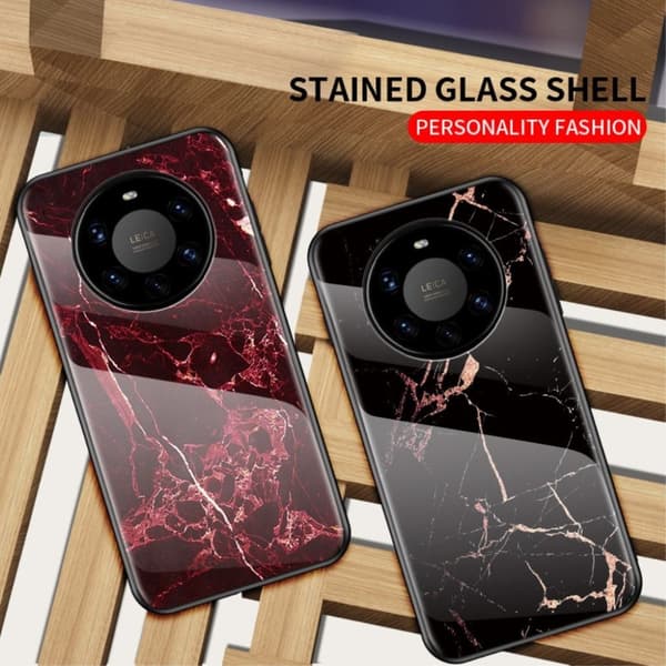 Fantasy Marmor Huawei Mate 40 Pro Plus skal - Blodröd Marmor Röd