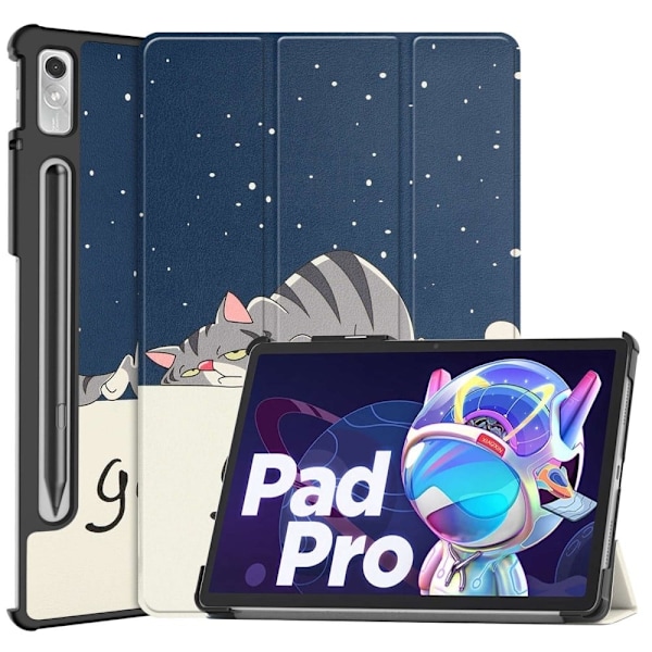 Lenovo Pad Pro 2022 kolmiosainen nahkakotelo - Kissa Blue