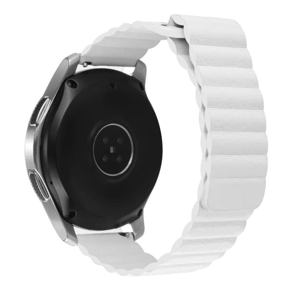 20 mm universellt klockarmband i äkta läder - Vit Vit