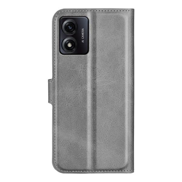 Læretui med Lommebok til Motorola Moto E13 - Grå Silver grey